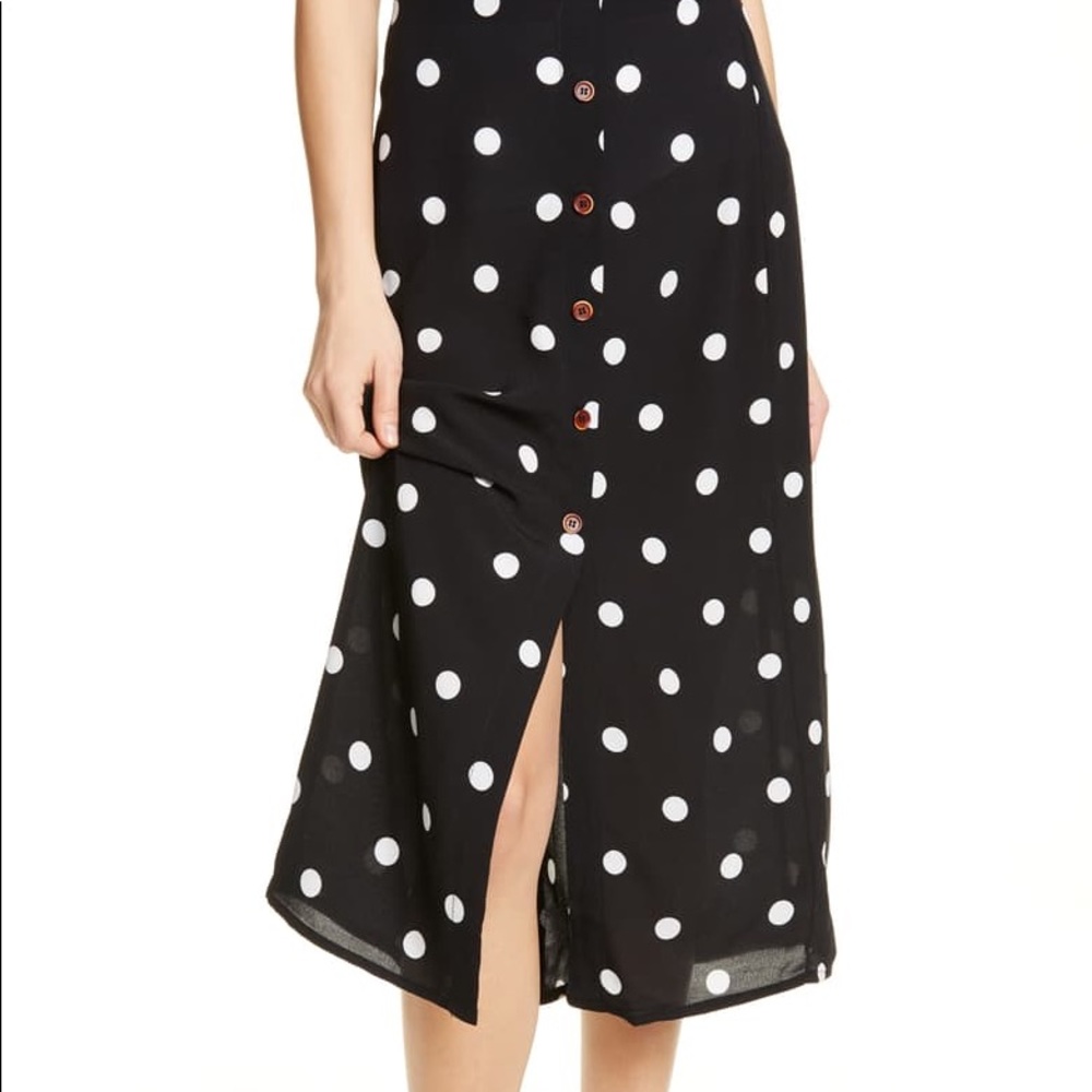 Free People button down front polka skirt